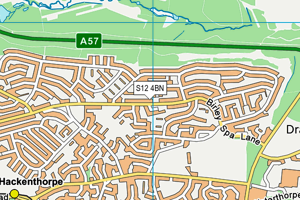 S12 4BN map - OS VectorMap District (Ordnance Survey)