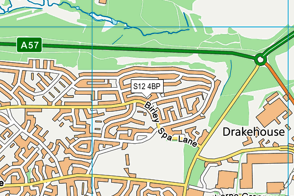 S12 4BP map - OS VectorMap District (Ordnance Survey)