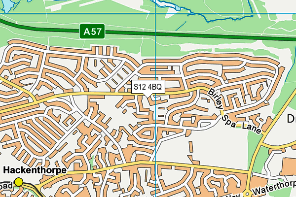 S12 4BQ map - OS VectorMap District (Ordnance Survey)