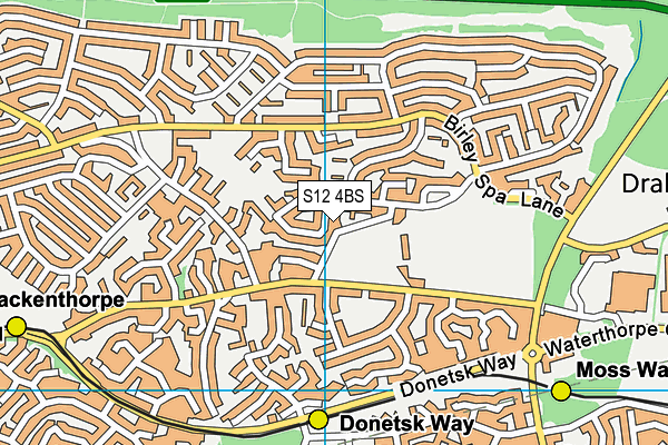 S12 4BS map - OS VectorMap District (Ordnance Survey)