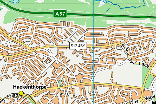S12 4BY map - OS VectorMap District (Ordnance Survey)