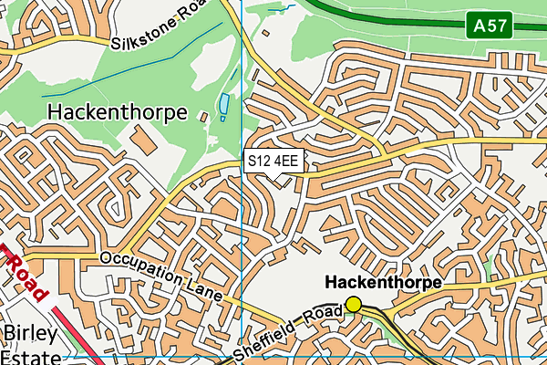S12 4EE map - OS VectorMap District (Ordnance Survey)