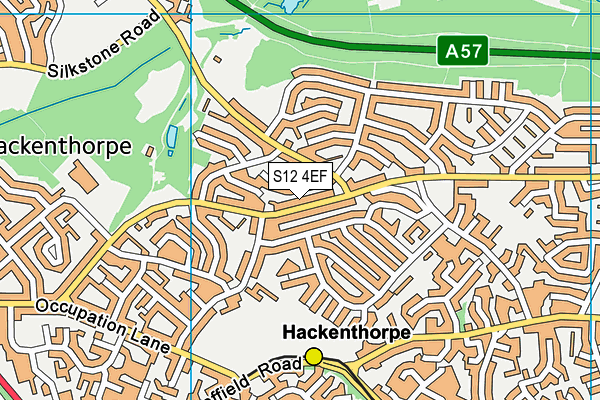 S12 4EF map - OS VectorMap District (Ordnance Survey)