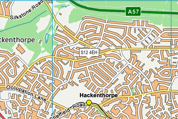 S12 4EH map - OS VectorMap District (Ordnance Survey)
