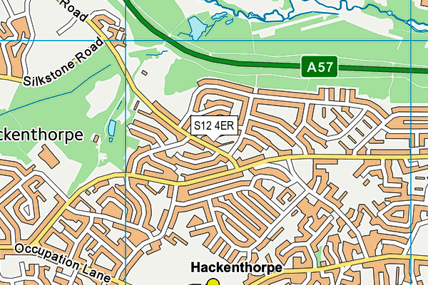 S12 4ER map - OS VectorMap District (Ordnance Survey)