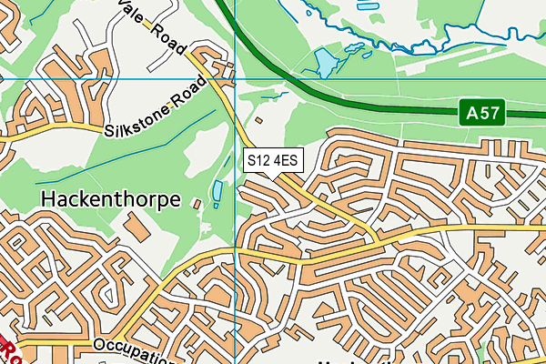 S12 4ES map - OS VectorMap District (Ordnance Survey)