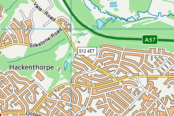 S12 4ET map - OS VectorMap District (Ordnance Survey)