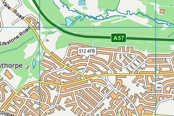 S12 4FB map - OS VectorMap District (Ordnance Survey)