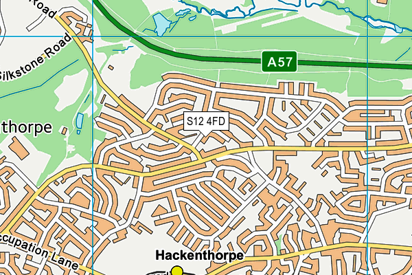 S12 4FD map - OS VectorMap District (Ordnance Survey)