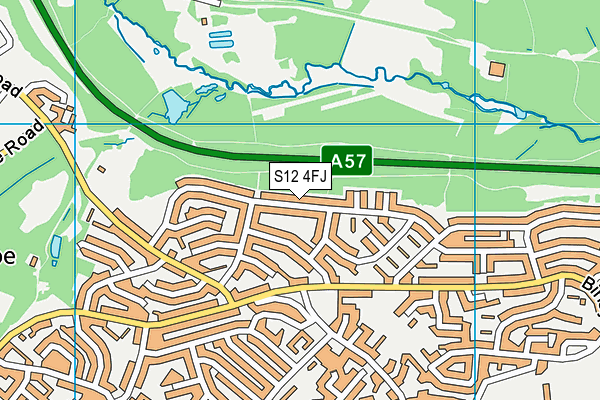 S12 4FJ map - OS VectorMap District (Ordnance Survey)