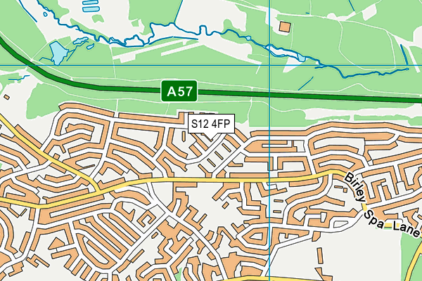 S12 4FP map - OS VectorMap District (Ordnance Survey)