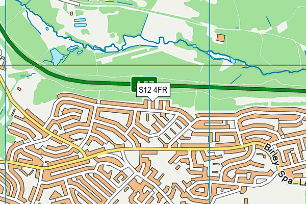 S12 4FR map - OS VectorMap District (Ordnance Survey)