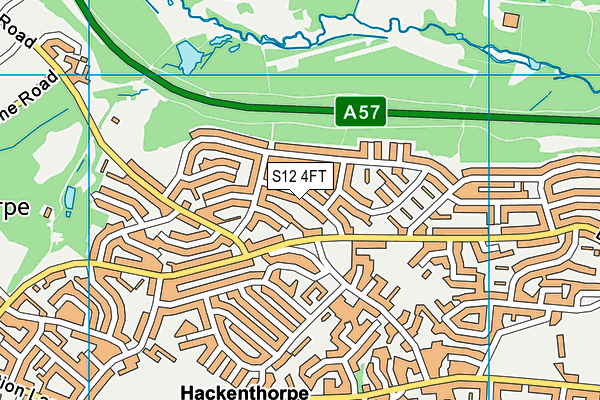 S12 4FT map - OS VectorMap District (Ordnance Survey)