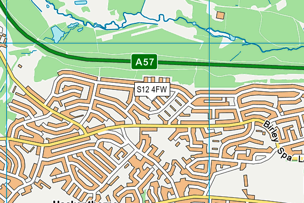 S12 4FW map - OS VectorMap District (Ordnance Survey)