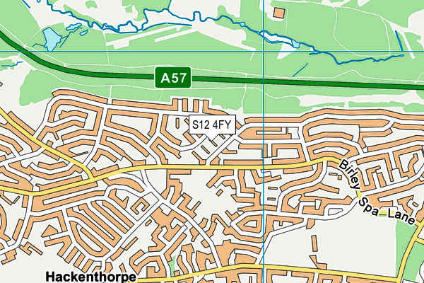S12 4FY map - OS VectorMap District (Ordnance Survey)