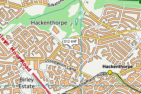 S12 4HF map - OS VectorMap District (Ordnance Survey)