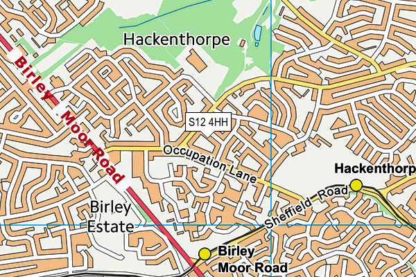 S12 4HH map - OS VectorMap District (Ordnance Survey)