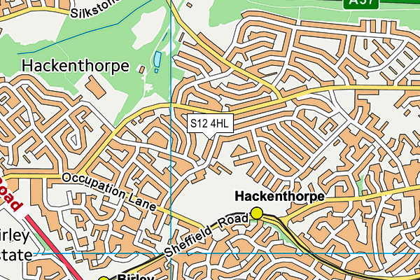 S12 4HL map - OS VectorMap District (Ordnance Survey)