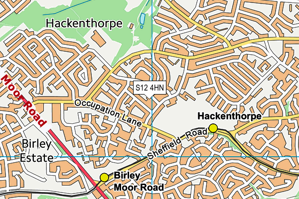 S12 4HN map - OS VectorMap District (Ordnance Survey)