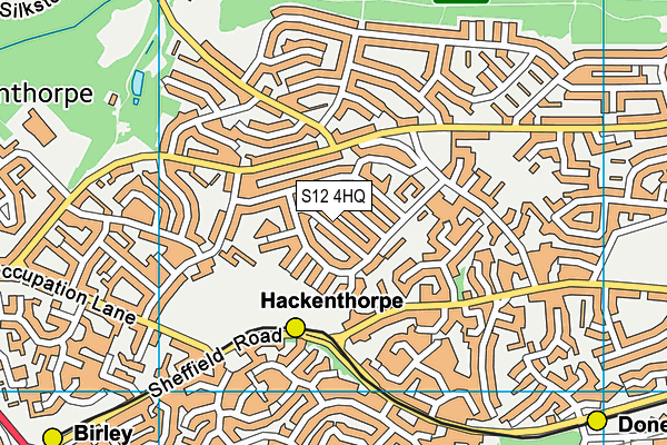 S12 4HQ map - OS VectorMap District (Ordnance Survey)
