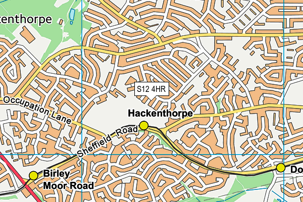 S12 4HR map - OS VectorMap District (Ordnance Survey)