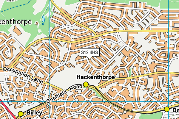 S12 4HS map - OS VectorMap District (Ordnance Survey)