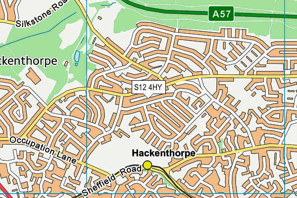 S12 4HY map - OS VectorMap District (Ordnance Survey)