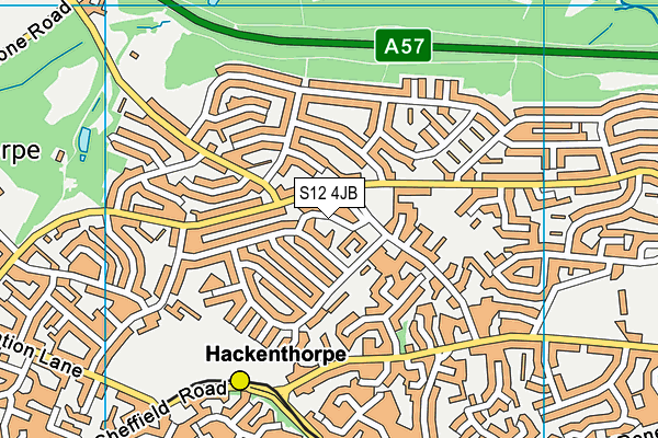 S12 4JB map - OS VectorMap District (Ordnance Survey)