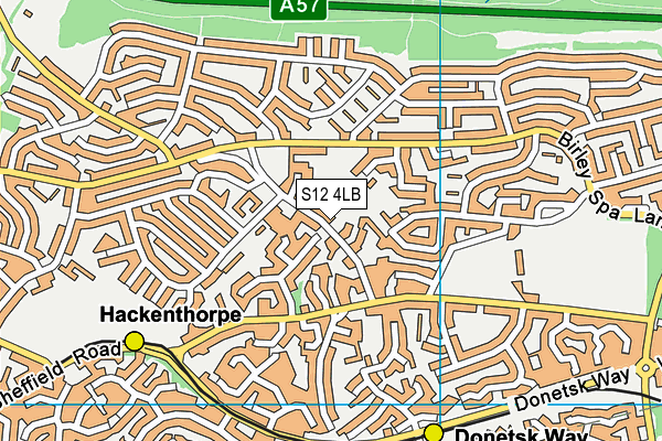 S12 4LB map - OS VectorMap District (Ordnance Survey)