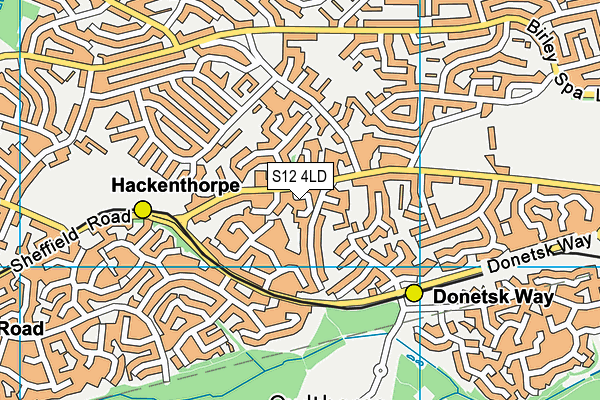 S12 4LD map - OS VectorMap District (Ordnance Survey)