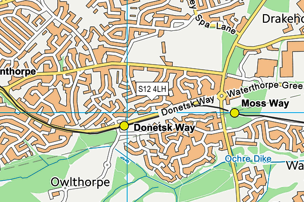 S12 4LH map - OS VectorMap District (Ordnance Survey)