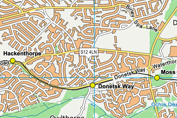 S12 4LN map - OS VectorMap District (Ordnance Survey)