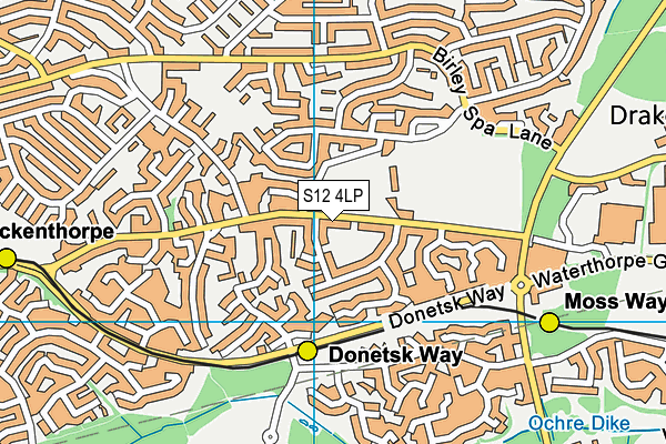 S12 4LP map - OS VectorMap District (Ordnance Survey)