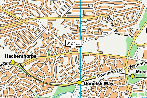 S12 4LQ map - OS VectorMap District (Ordnance Survey)