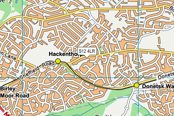 S12 4LR map - OS VectorMap District (Ordnance Survey)