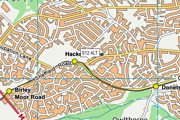 S12 4LT map - OS VectorMap District (Ordnance Survey)