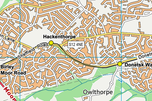 S12 4NE map - OS VectorMap District (Ordnance Survey)