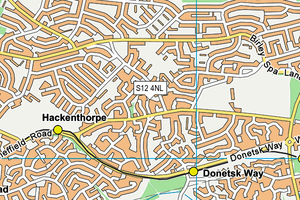 S12 4NL map - OS VectorMap District (Ordnance Survey)