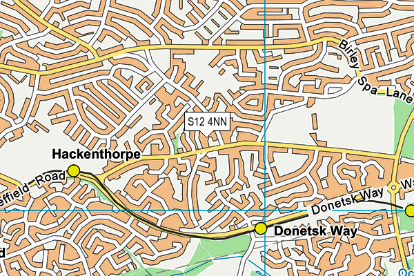 S12 4NN map - OS VectorMap District (Ordnance Survey)
