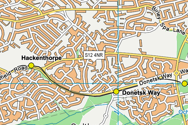 S12 4NR map - OS VectorMap District (Ordnance Survey)