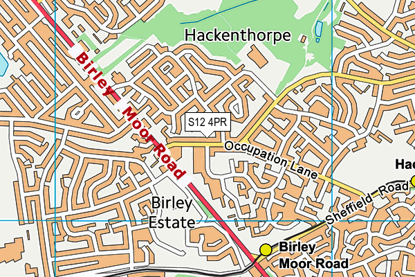S12 4PR map - OS VectorMap District (Ordnance Survey)