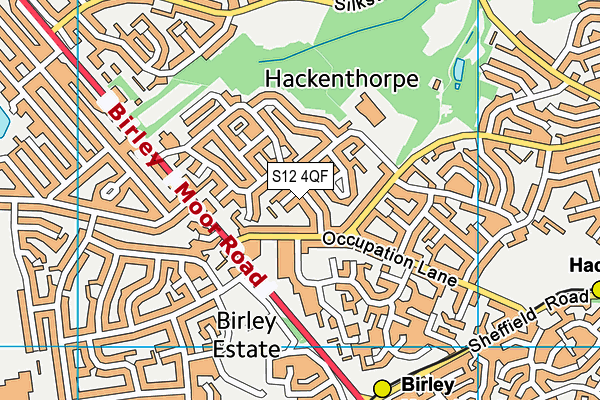 S12 4QF map - OS VectorMap District (Ordnance Survey)