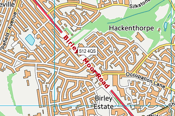 S12 4QS map - OS VectorMap District (Ordnance Survey)