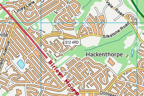 S12 4RD map - OS VectorMap District (Ordnance Survey)