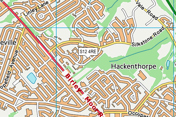 S12 4RE map - OS VectorMap District (Ordnance Survey)