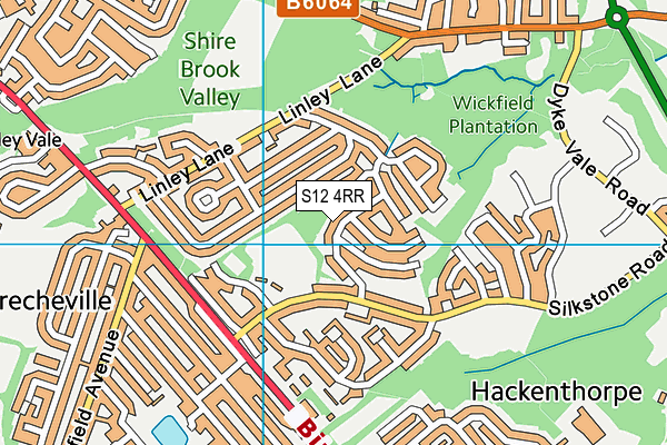 S12 4RR map - OS VectorMap District (Ordnance Survey)
