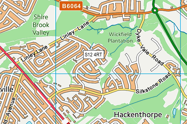 S12 4RT map - OS VectorMap District (Ordnance Survey)