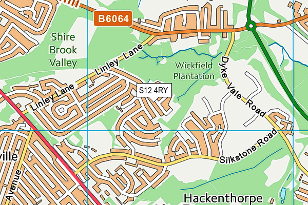 S12 4RY map - OS VectorMap District (Ordnance Survey)