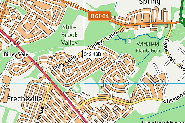 S12 4SB map - OS VectorMap District (Ordnance Survey)