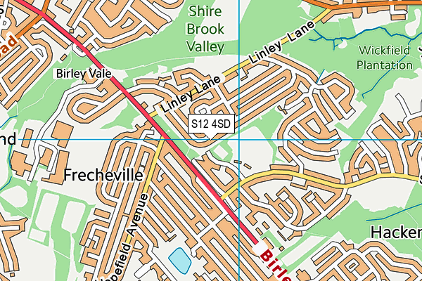 S12 4SD map - OS VectorMap District (Ordnance Survey)